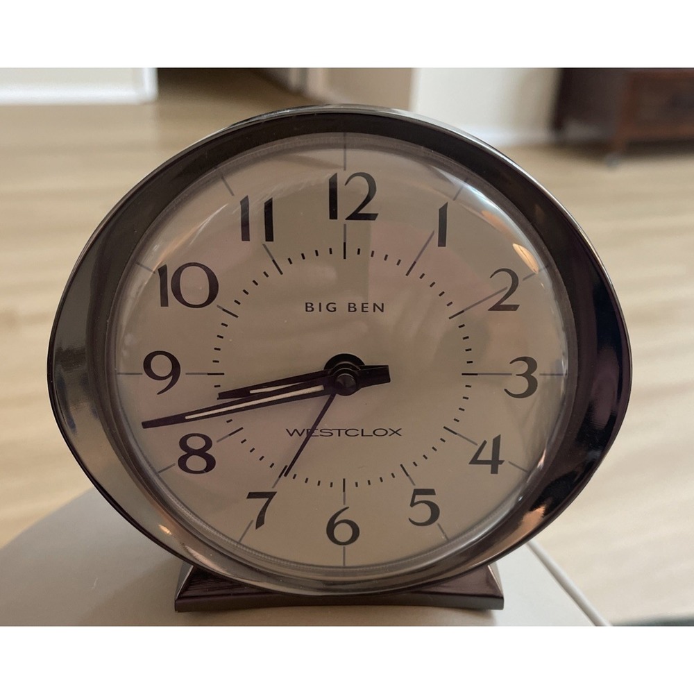 Vintage‎ Westclox Big Ben Alarm Clock Model 0837 Gray and Chrome Working Y2K